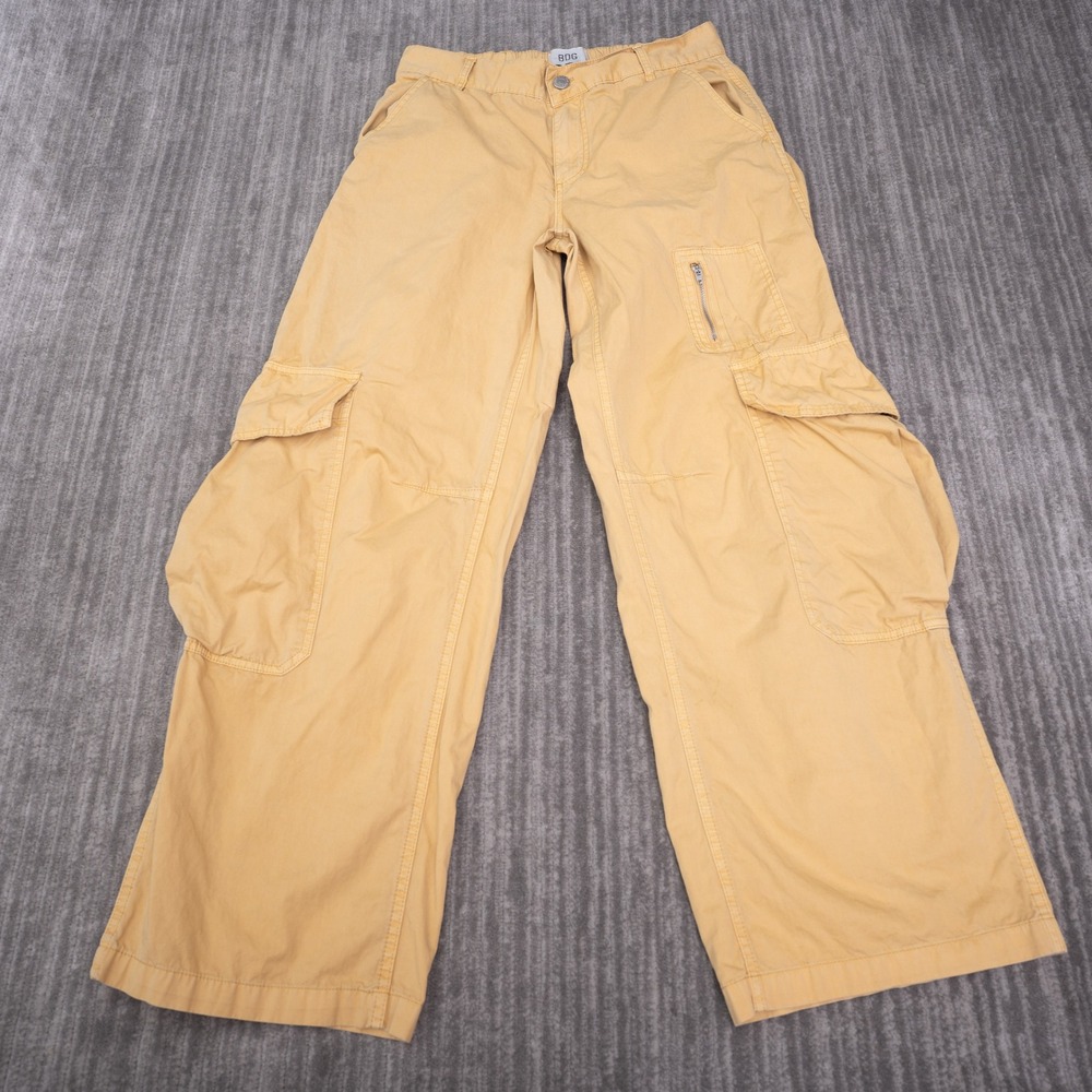 BDG Cargo Pants Womens 4 Yellow Excellent Wide Leg Utilitarian Streetwear Pkt